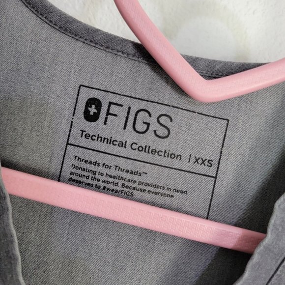 Figs Casma Three-Pocket Scrub Top Graphite Gray Women's XXS - Picture 3 of 4
